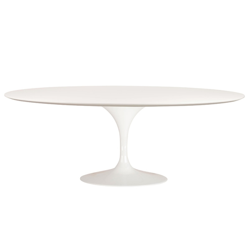 RT-335V.MDF Stół TULIP ELLIPSE biały - blat owalny MDF, metal King Home