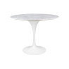 GT-09M.FI100 Stół TULIP MARBLE 100 CARRARA biały - blat okrągły marmurowy, metal King Home