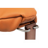 HE469-3-HE456-318 Fotel ARNI LOW z podnóżkiem - pomarańczowa ekoskóra, podstawa ciemna miedziana King Home