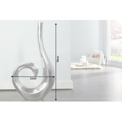 8841 INVICTA wazon WAVE 50 srebrny - aluminium King Home