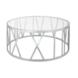 TIME_ROMAN Stolik TIME ROMAN - szło, polerowana stal nierdzewna King Home