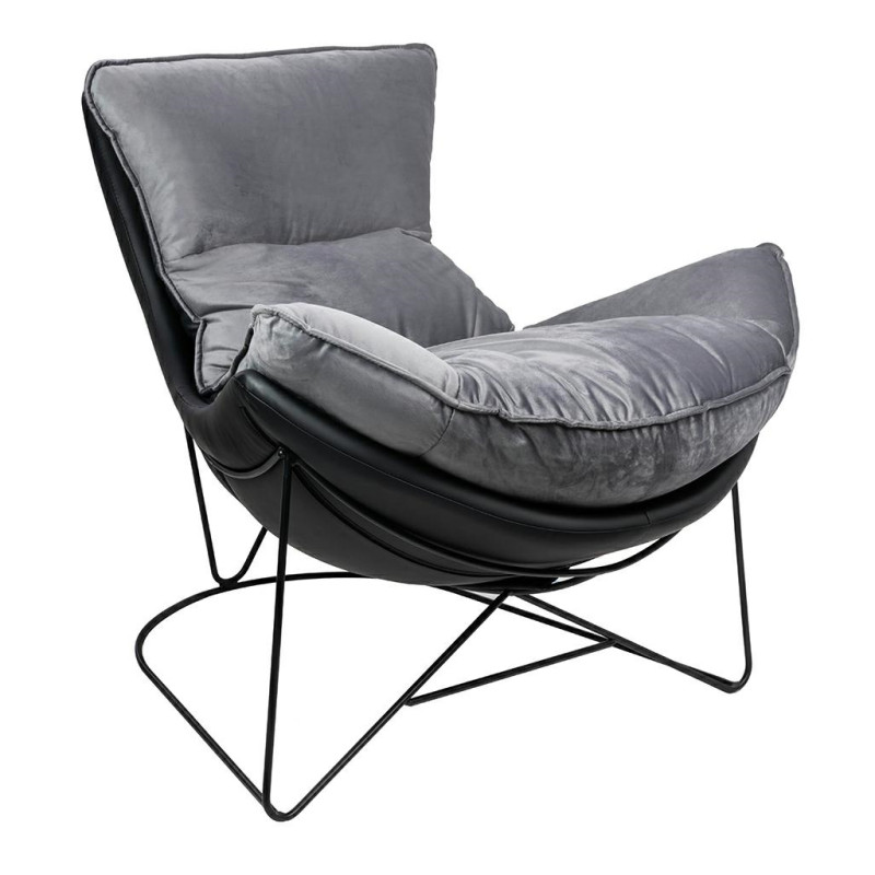 MSE011000302.V23 Fotel OTILIA STAND VELVET ciemny  szary welur King Home