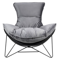 MSE011000302.V23 Fotel OTILIA STAND VELVET ciemny  szary welur King Home