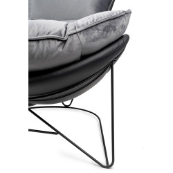 MSE011000302.V23 Fotel OTILIA STAND VELVET ciemny  szary welur King Home