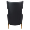 MSE011000304.E43V41 Fotel HAMPTON VELVET czarny, ekoskóra czarna - złota podstawa King Home