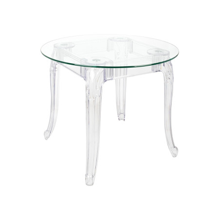 KH010100203 Stół KING ROUND 90 transparentny - poliwęglan, szkło hartowane King Home