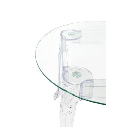 KH010100203 Stół KING ROUND 90 transparentny - poliwęglan, szkło hartowane King Home