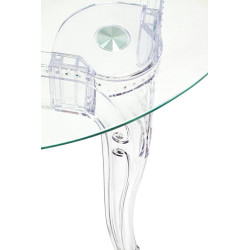 KH010100203 Stół KING ROUND 90 transparentny - poliwęglan, szkło hartowane King Home