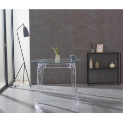 KH010100203 Stół KING ROUND 90 transparentny - poliwęglan, szkło hartowane King Home