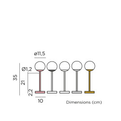 LUMNRS035RGWLNW NEW GARDEN lampa stołowa NORAI SLIM 35 BATTERY rose gold King Home