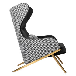 MSE011000334.41 Fotel HAMPTON VELVET czarny / pepitka King Home