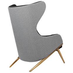 MSE011000334.41 Fotel HAMPTON VELVET czarny / pepitka King Home