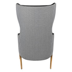 MSE011000334.41 Fotel HAMPTON VELVET czarny / pepitka King Home