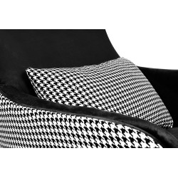 MSE011000334.41 Fotel HAMPTON VELVET czarny / pepitka King Home