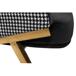MSE011000334.41 Fotel HAMPTON VELVET czarny / pepitka King Home
