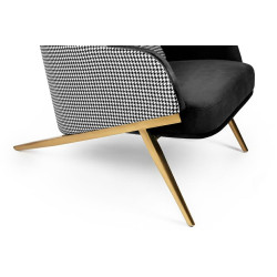 MSE011000334.41 Fotel HAMPTON VELVET czarny / pepitka King Home