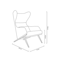 MSE011000334.41 Fotel HAMPTON VELVET czarny / pepitka King Home