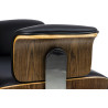 YS-6809.BLACK.WALNUT Fotel biurowy LOUNGE BUSINESS czarny - sklejka orzech, skóra naturalna, stal polerowana King Home