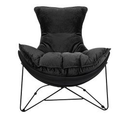 MSE01000302 Fotel OTILIA STAND VELVET czarny King Home