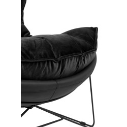 MSE01000302 Fotel OTILIA STAND VELVET czarny King Home