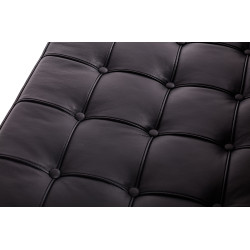 KH1501100212 Sofa BARCELON trzyosobowa czarna - włoska skóra naturalna, chrom King Home