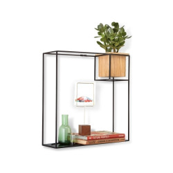 470754-427 UMBRA półka CUBIST LARGE czarna - metal, drewno King Home