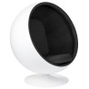 JH-066.CZARNY Fotel BALL biało-czarny - włókno szklane King Home