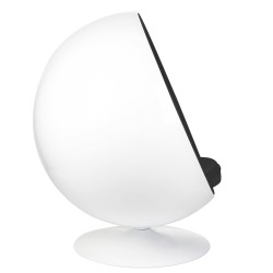 JH-066.CZARNY Fotel BALL biało-czarny - włókno szklane King Home