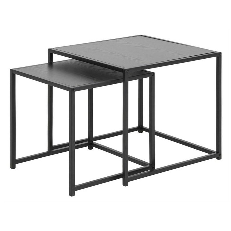 0000090955 ACTONA zestaw stolików SEAFORD czarne - MDF, metal King Home