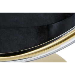 JH200-1.BLACK.VELVET Fotel BUBBLE STAND GOLD VELVET poduszka czarna King Home