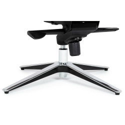 YS-6809.SET.WALNUT Fotel biurowy LOUNGE BUSINESS czarny z podnóżkiem - sklejka orzech, skóra naturalna, stal polerowana King 