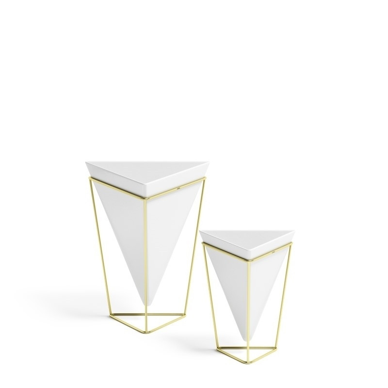 1004372-524 UMBRA zestaw doniczek TRIGG - biały, złoty King Home