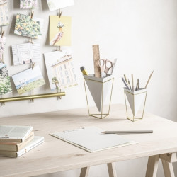 1004372-524 UMBRA zestaw doniczek TRIGG - biały, złoty King Home