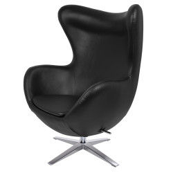 HE-066.P584.71 Fotel EGG SZEROKI PU czarny King Home