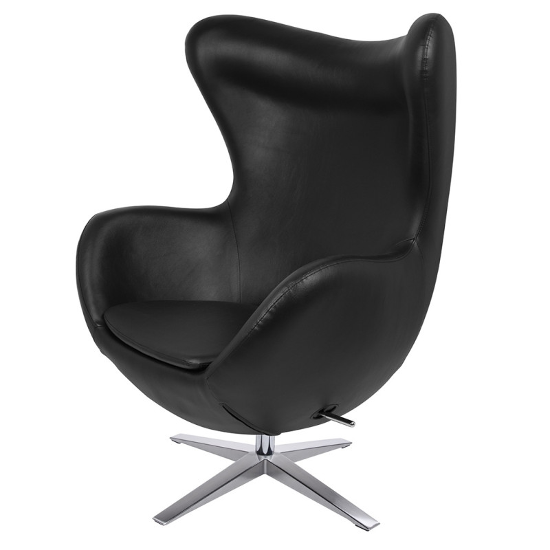 HE-066.P584.71 Fotel EGG SZEROKI PU czarny King Home