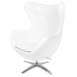 HE-066.TX202.01 Fotel EGG SZEROKI PU biały King Home