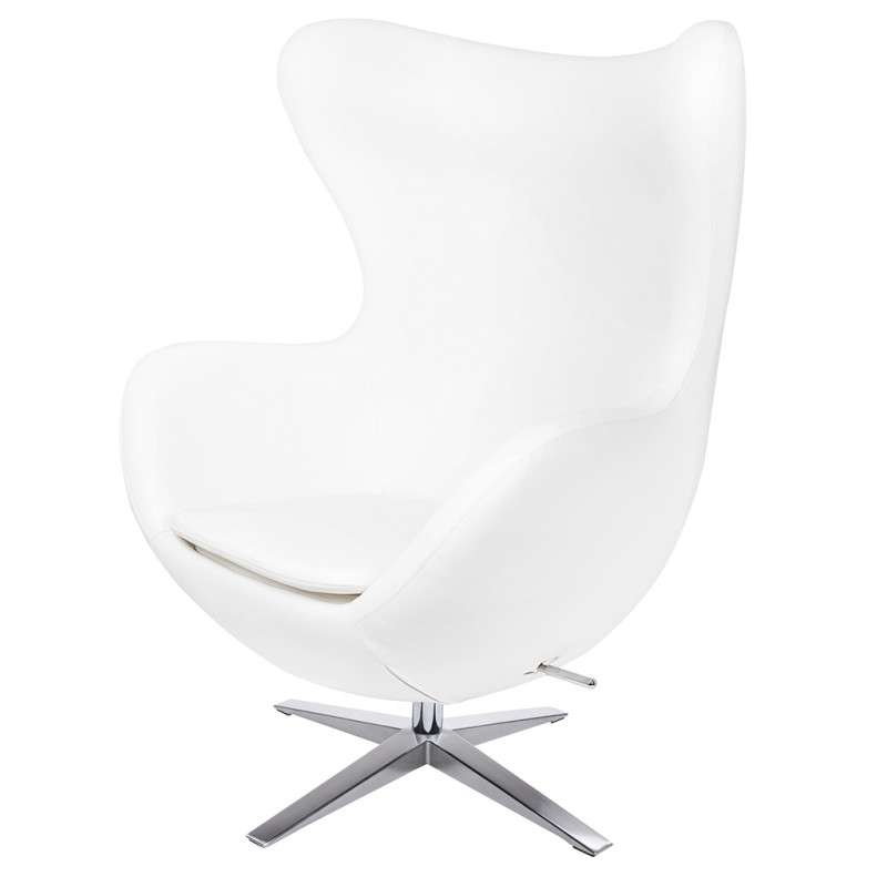 HE-066.TX202.01 Fotel EGG SZEROKI PU biały King Home