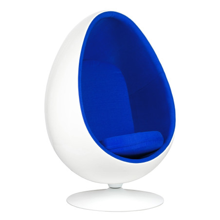 JH-069.BLUE Fotel OVALIA biało-niebieski - włókno szklane King Home