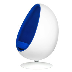 JH-069.BLUE Fotel OVALIA biało-niebieski - włókno szklane King Home