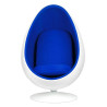 JH-069.BLUE Fotel OVALIA biało-niebieski - włókno szklane King Home