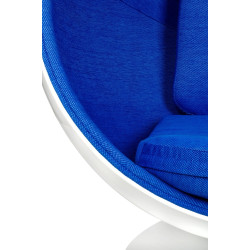 JH-069.BLUE Fotel OVALIA biało-niebieski - włókno szklane King Home
