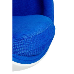 JH-069.BLUE Fotel OVALIA biało-niebieski - włókno szklane King Home