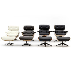 KH1501100143 Fotel LOUNGE czarny / jesion z podnóżkiem King Home