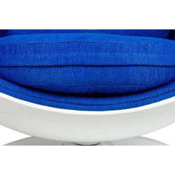 JH-069.BLUE Fotel OVALIA biało-niebieski - włókno szklane King Home
