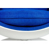 JH-069.BLUE Fotel OVALIA biało-niebieski - włókno szklane King Home