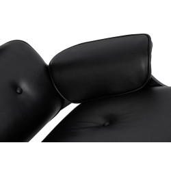 KH1501100149 Fotel LOUNGE HM czarny / heban z podnóżkiem King Home