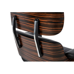 KH1501100149 Fotel LOUNGE HM czarny / heban z podnóżkiem King Home