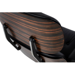 KH1501100149 Fotel LOUNGE HM czarny / heban z podnóżkiem King Home