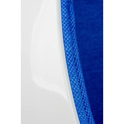 JH-069.BLUE Fotel OVALIA biało-niebieski - włókno szklane King Home