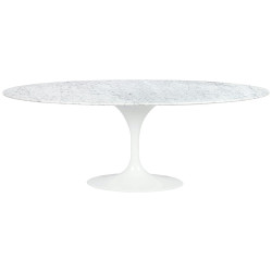 KH1501100126 Stół TULIP ELLIPSE MARBLE CARRARA biały - blat owalny marmurowy, metal King Home
